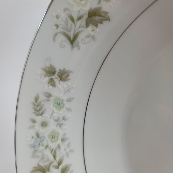 Imperial China Wild Flower Serving Bowl White Green Blue & White Flowers 9 INCH - Picture 11 of 15